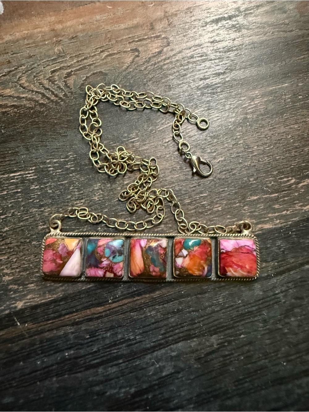Cotton candy bar necklace